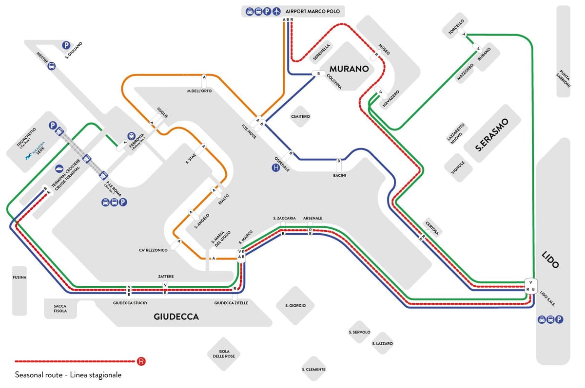 алилагуна i dojechać mapa Wenecji