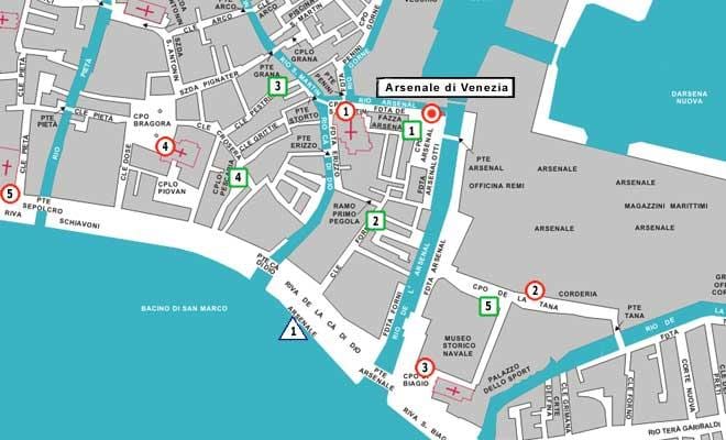 mapa biennale w Wenecji
