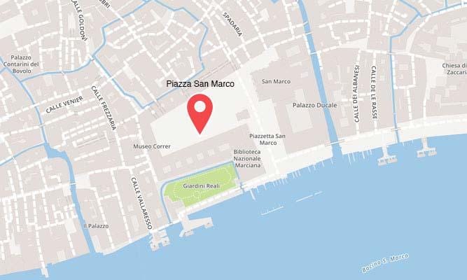 mapa królewskie ogrody Wenecji