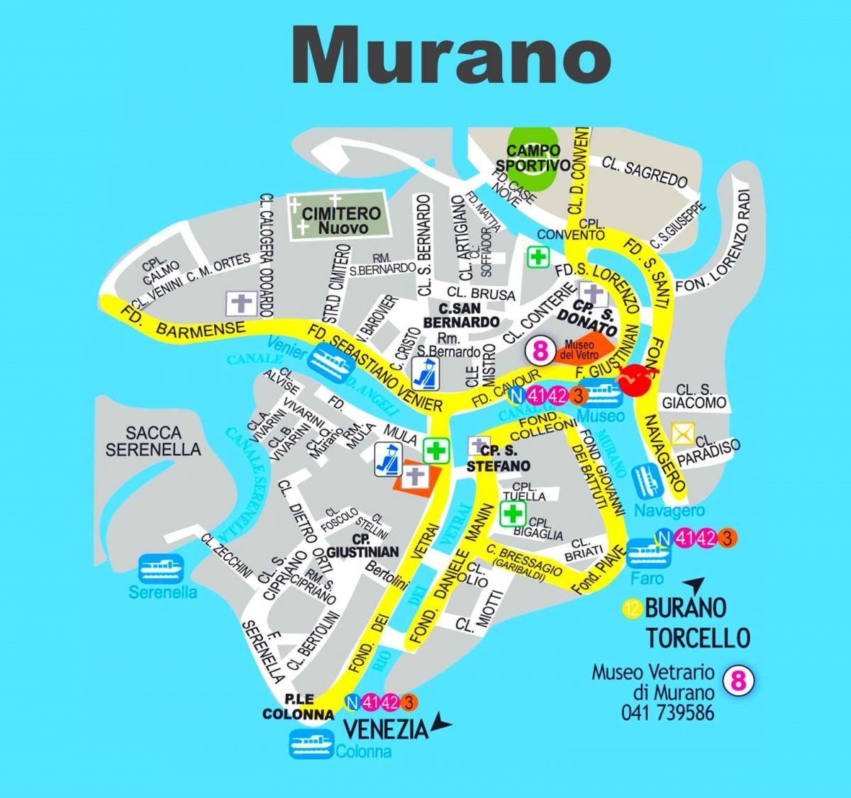 mapa Murano, Wenecja