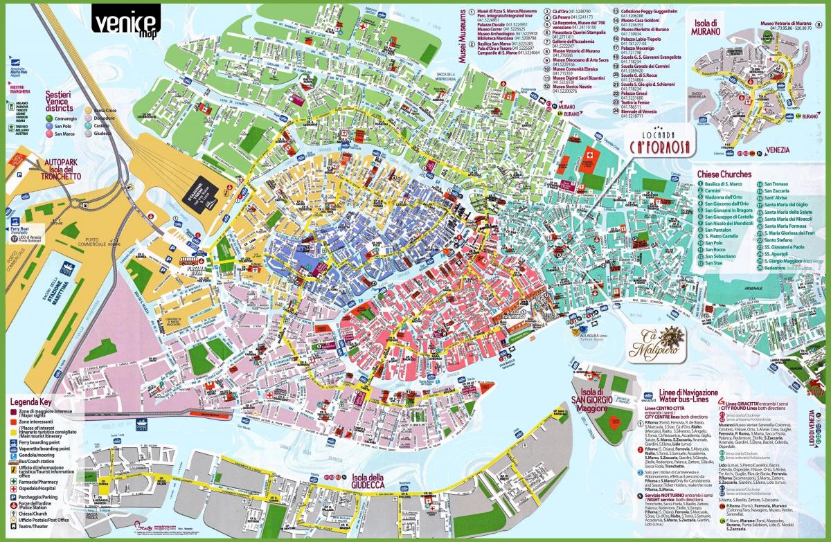 mapa Wenecji kościoła