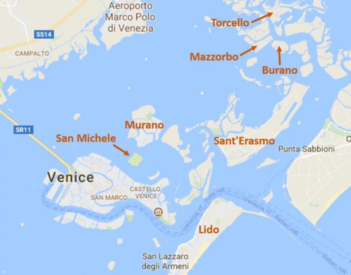 wyspy Wenecji mapie