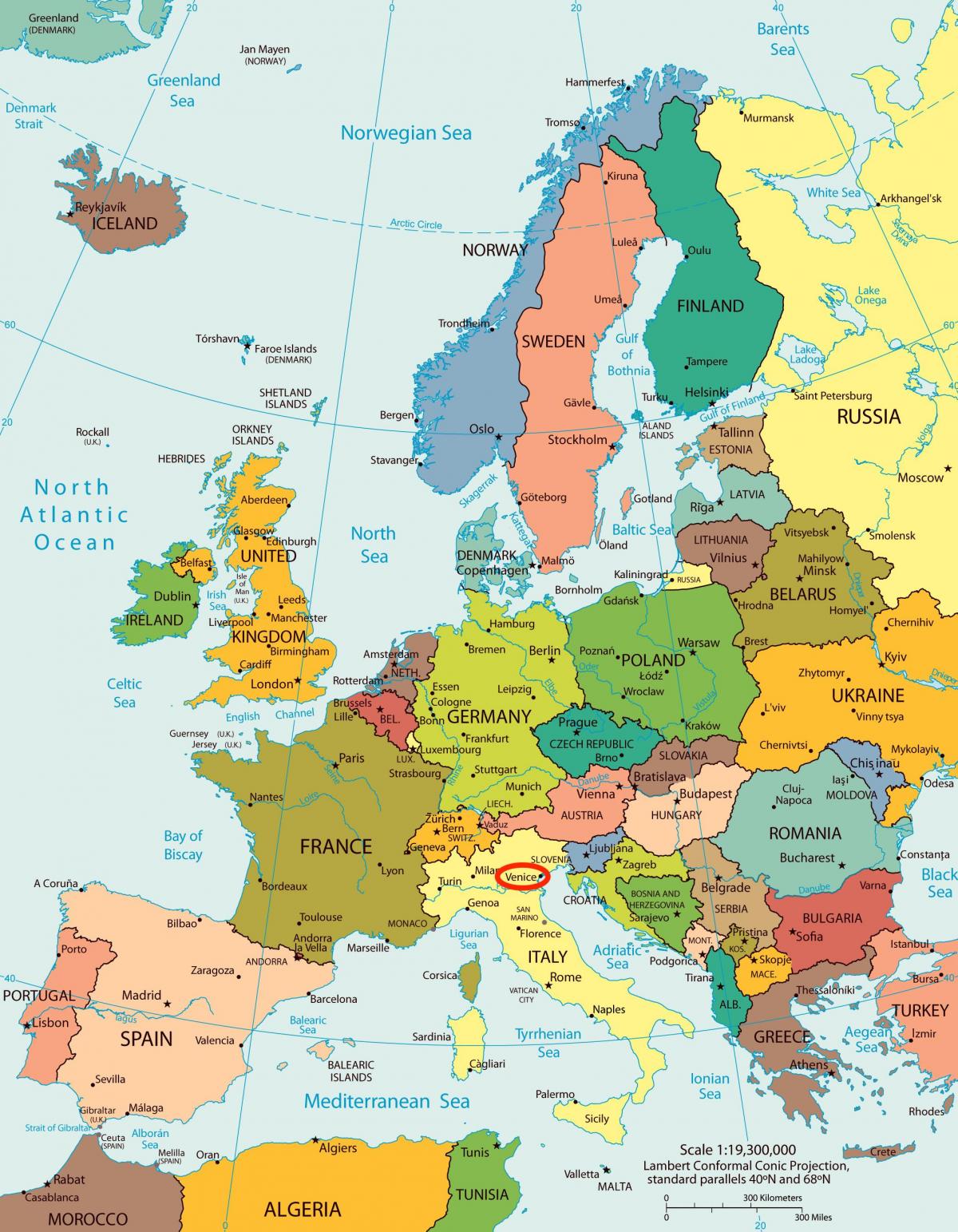 mapa Wenecji mapa Europy