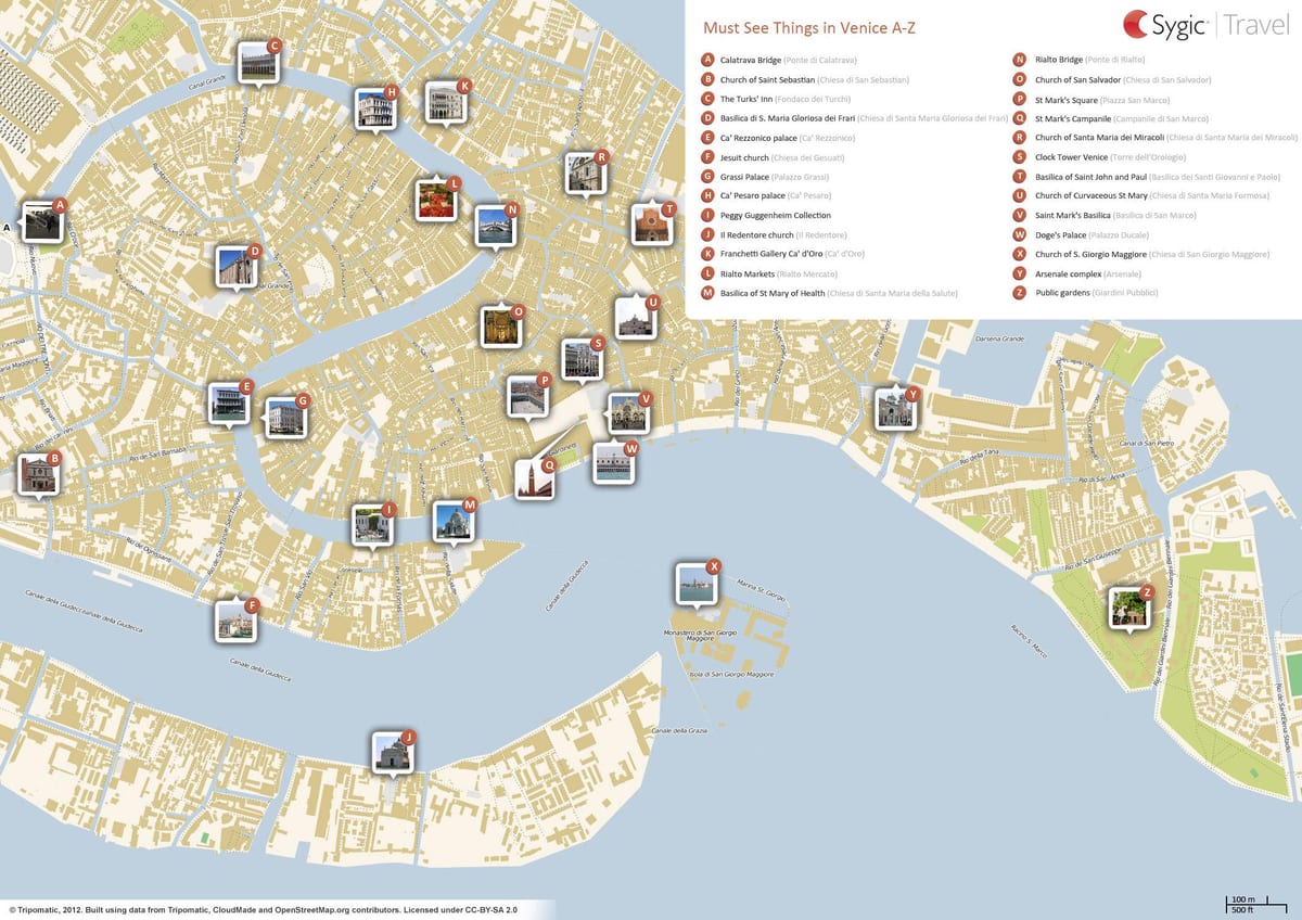 Wenecja zabytki mapa