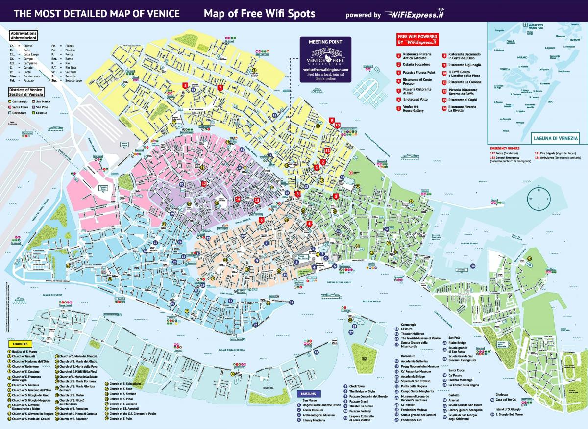 mapa Włochy Wenecja zabytki