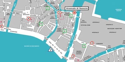 Mapa biennale w Wenecji