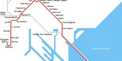 Wenecja kolejowego Santa Lucia mapie