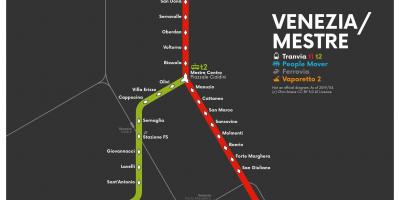 Mapa Wenecji tramwajem
